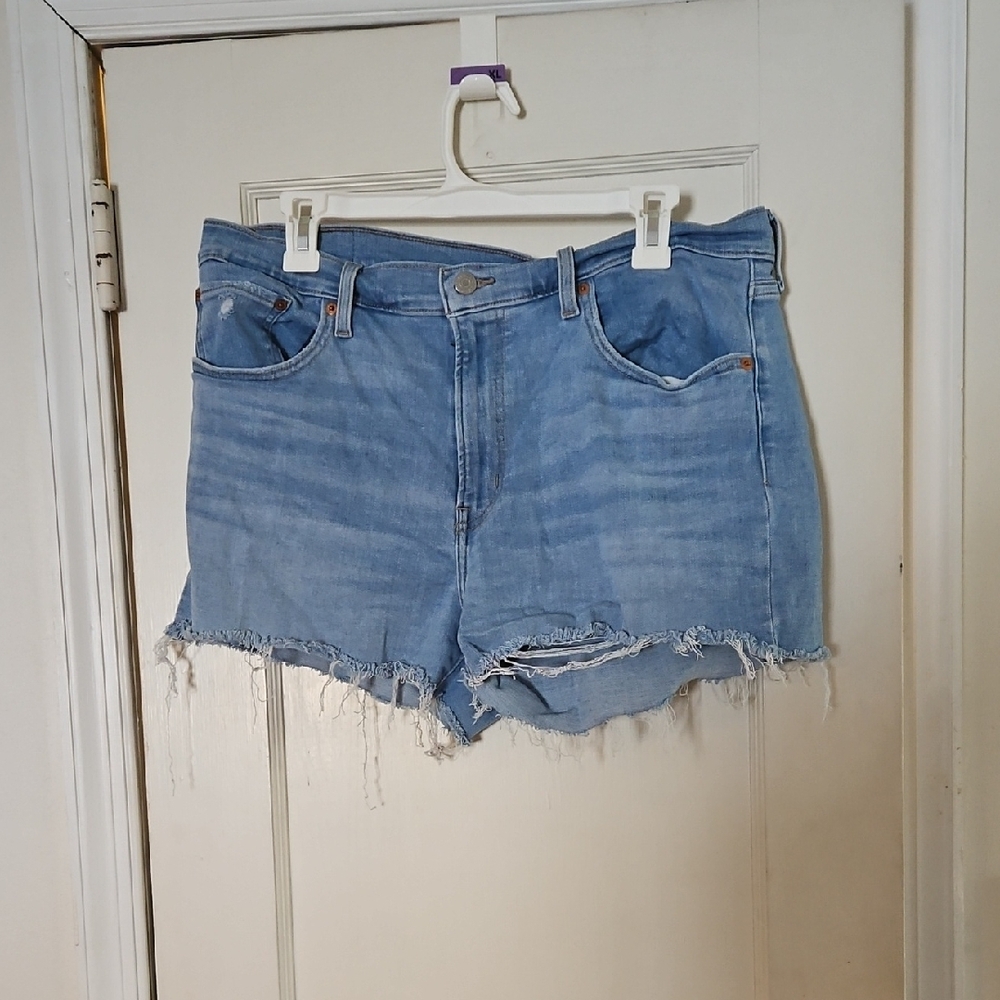 Levi's Light Blue Distressed Jean Shorts